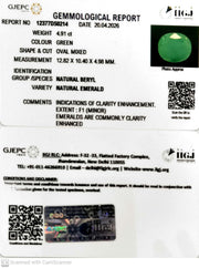 4.91/CT Natural Panna Stone with Govt. Lab Certificate-12377D50214